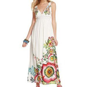Desigual White & Bright Floral Maxi Dress